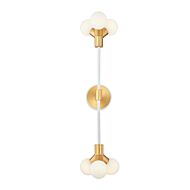 Tres LED Wall Sconce in White and New Brass by Kalco