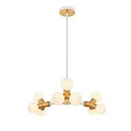 Tres LED Chandelier in White and New Brass by Kalco