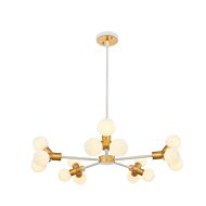 Tres LED Chandelier in White and New Brass by Kalco