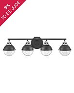 Hinkley Fletcher 4-Light Bathroom Vanity Light In Black With Chrome Accents