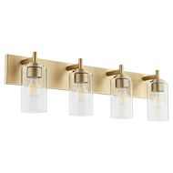 Fallstaff Four Light Vanity in Aged Brass by Quorum International