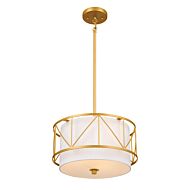 Birkleigh 3-Light Pendant with Semi-Flush in Classic Gold