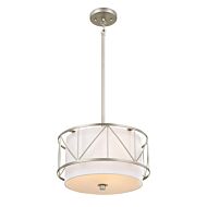 Birkleigh 3-Light Pendant with Semi-Flush in Satin Nickel