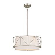 Birkleigh 3-Light Pendant with Semi-Flush in Satin Nickel