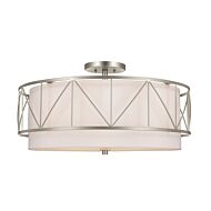 Birkleigh 4-Light Semi-Flush Mount Ceiling Light in Satin Nickel