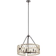 Oana 6-Light Chandelier in White Washed Wood