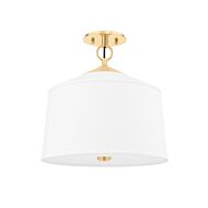 White Plains 1-Light Semi-Flush Mount in Aged Brass