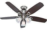 Hunter Builder 3 Light 42 Inch Indoor Ceiling Fan in Brushed Nickel