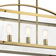 Kichler Darton 5 Light Transitional Chandelier in Brushed Natural Brass