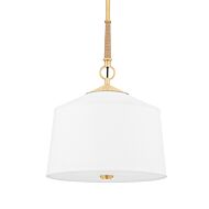 White Plains 1-Light Pendant in Aged Brass