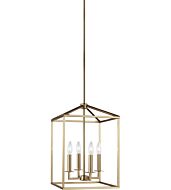 Sea Gull Perryton 4 Light Foyer Light in Satin Brass