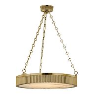 Hudson Valley Lynden 5 Light 8 Inch Pendant Light in Aged Brass