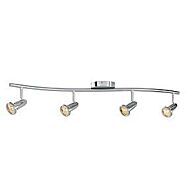 Access Cobra 4 Light Track Lighting in Brushed Steel