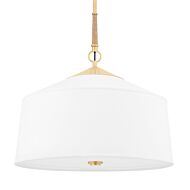 White Plains 3-Light Pendant in Aged Brass