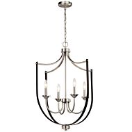 Tula 4-Light Foyer Chandelier in Brushed Nickel