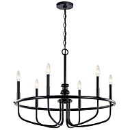 Capitol Hill Six Light Chandelier in Black by Kichler