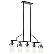 Everett 5-Light Linear Chandelier in Black