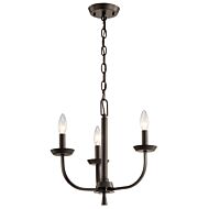 Kennewick Three Light Mini Chandelier in Olde Bronze by Kichler