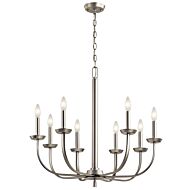 Kennewick Eight Light Chandelier in Brushed Nickel by Kichler