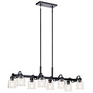 Aivian 8-Light Linear Chandelier in Black