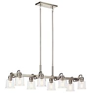 Aivian 8-Light Linear Chandelier in Nickel Textured