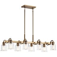 Aivian 8-Light Linear Chandelier in Weathered Brass