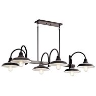 Marrus 6-Light Linear Chandelier in Weathered Zinc