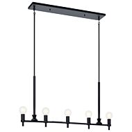 Torvee 5-Light Linear Chandelier in Black