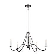 Freesia 5-Light Chandelier in Anvil Iron