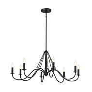 Freesia 8-Light Chandelier in Textured Black