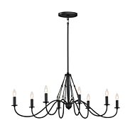 Freesia 8-Light Chandelier in Textured Black