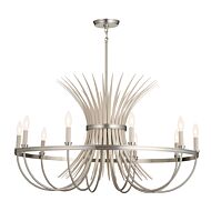 Baile 10-Light Chandelier in Brushed Nickel