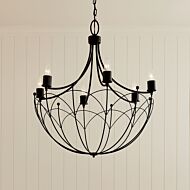 Topiary 6-Light Chandelier in Textured Black