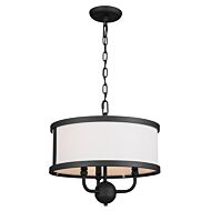 Heddle Three Light Chandelier Semi Flush in Textured Black by Kichler