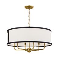 Heddle Six Light Chandelier in Natural Brass by Kichler