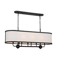 Heddle Eight Light Linear Chandelier in Textured Black by Kichler