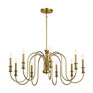 Karthe Nine Light Chandelier in Natural Brass by Kichler