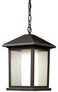 Z-Lite Mesa 1-Light Outdoor Chain Mount Ceiling Fixture Light In Oil Rubbed Bronze