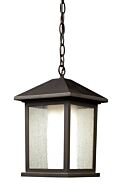 Z-Lite Mesa 1-Light Outdoor Chain Mount Ceiling Fixture Light In Oil Rubbed Bronze