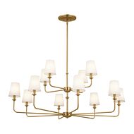 Pallas 12-Light Chandelier in Brushed Natural Brass