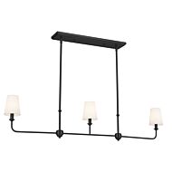 Pallas 3-Light Linear Chandelier in Black