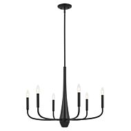 Deela Six Light Chandelier in Black by Kichler