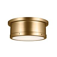 Serca Two Light Flush Mount in Brushed Natural Brass by Kichler