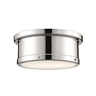 Serca Two Light Flush Mount in Polished Nickel by Kichler