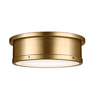 Serca Three Light Flush Mount in Brushed Natural Brass by Kichler