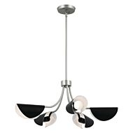 Arcus Five Light Chandelier Semi Flush in Satin Nickel by Kichler