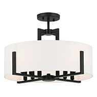 Malen Eight Light Semi Flush Mount in Black by Kichler