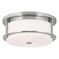 Brit 2-Light Flush Mount in Polished Nickel