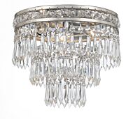 Crystorama Mercer 3 Light 11 Inch Ceiling Light in Olde Silver with Clear Hand Cut Crystals