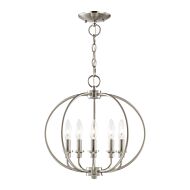 Milania 5-Light Mini Chandelier with Ceiling Mount in Brushed Nickel